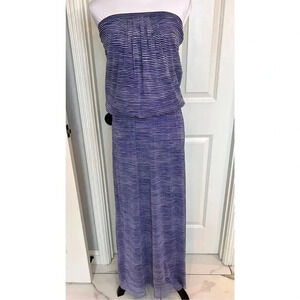 Cynthia Rowley Women’s Small Blue White Striped Cold Shoulder Maxi Dress